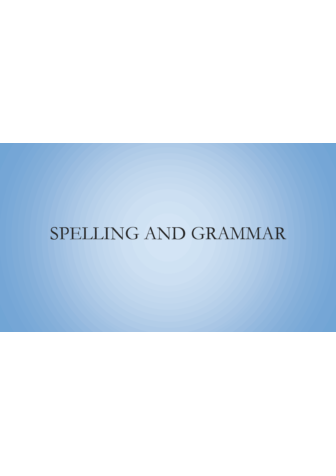 Spelling & Grammar Slides