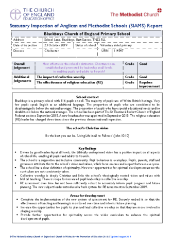 SIAMS Inspection Report 2019