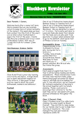 Newsletter 11th June