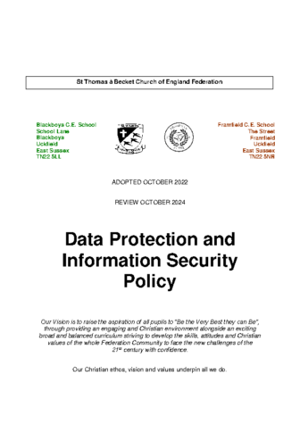 Data Protection and Information Security Policy