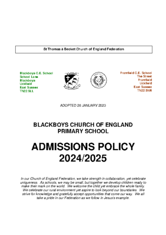 Admissions Policy 2024-25