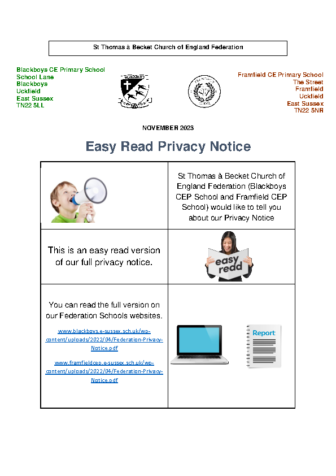 Easy Read Privacy Notice