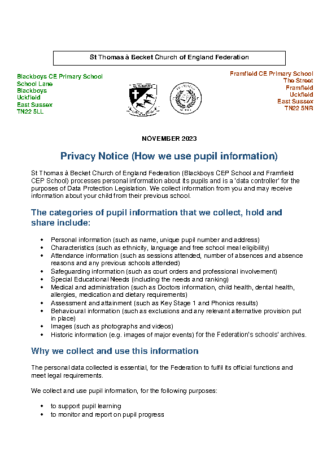 Federation Privacy Notice