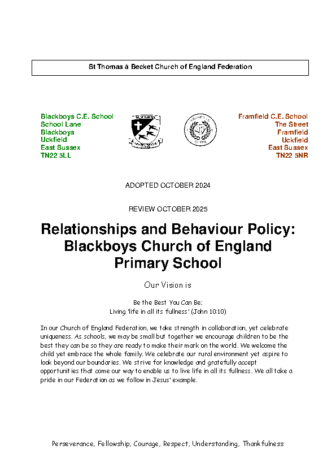Relationships and Behaviour Policy