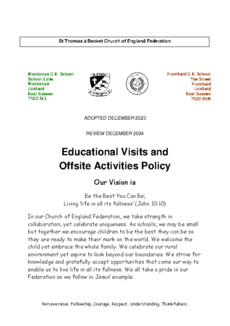 Educational Visits & Offsite Activities Policy