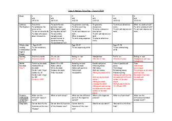 Class 4 Medium Term Planning Grid Term 4