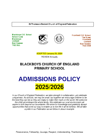 Admissions Policy 2025-26