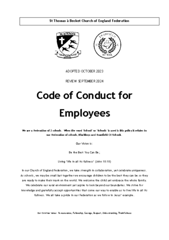 Code of Conduct for Employees