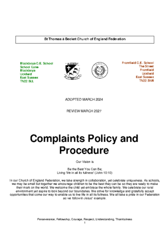 Complaints Policy and Procedure
