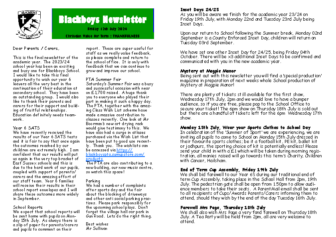 Newsletter 12th July