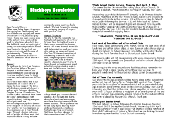 Newsletter 21st March