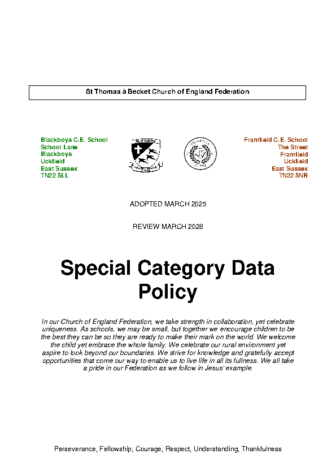 Special Category Data Policy