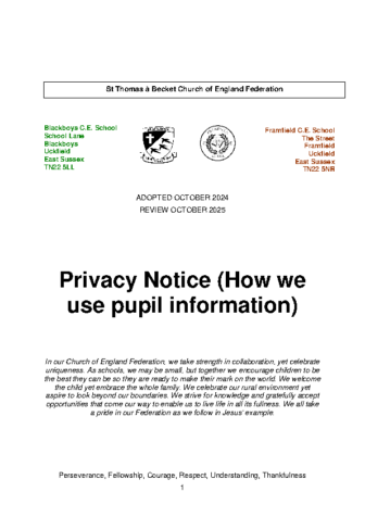 Federation Privacy Notice (How we use pupil information)