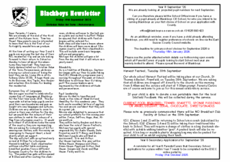 Newsletter 19th September