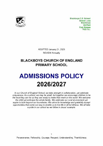 Admissions Policy 2026-27