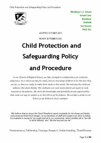 Child Protection & Safeguarding Policy & Procedure