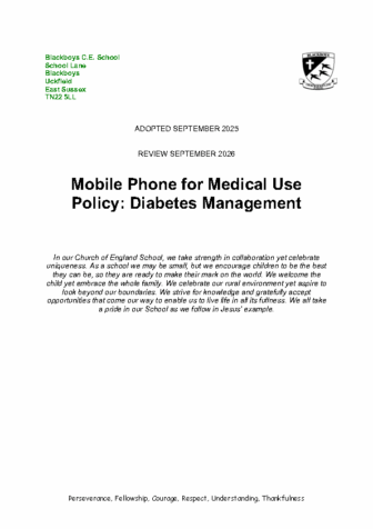Mobile Phone Use for Medical Condition Policy