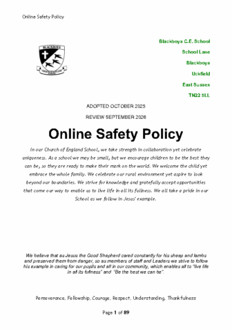 Online Safety Policy & Acceptable Use Agreements