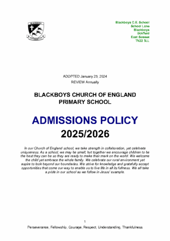 Admissions Policy 2025-26