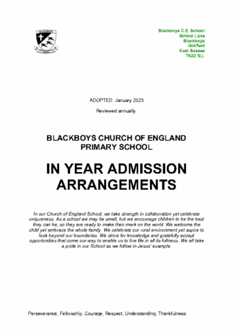 In Year Admissions Arrangements