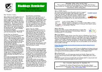 Newsletter 3rd October