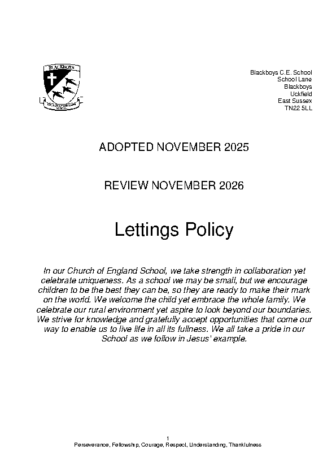 Lettings Policy
