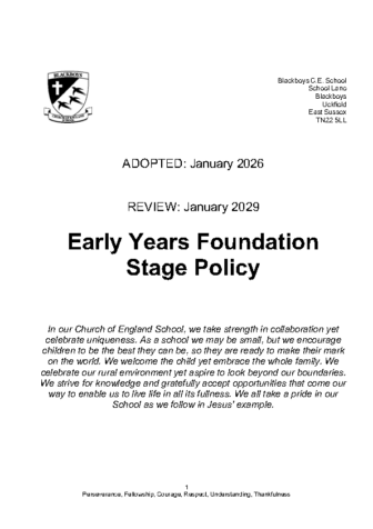 Early Years & Foundation Stage Policy