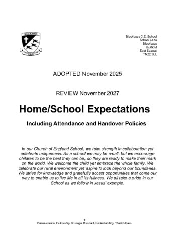 Home School Expectations Policy (Including Attendance & Handover)