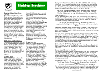 Newsletter 23rd January