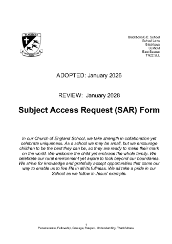 Subject Access Request (SAR) Form