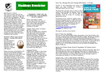 Newsletter 20th March