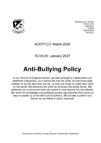 Anti Bullying Policy