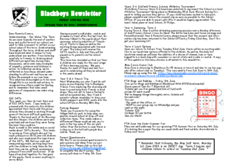 Newsletter 15th May