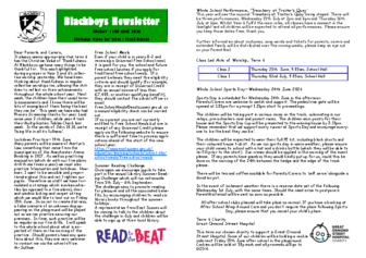 Newsletter 12th June