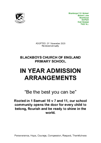 Admissions (In Year) Arrangements 2026