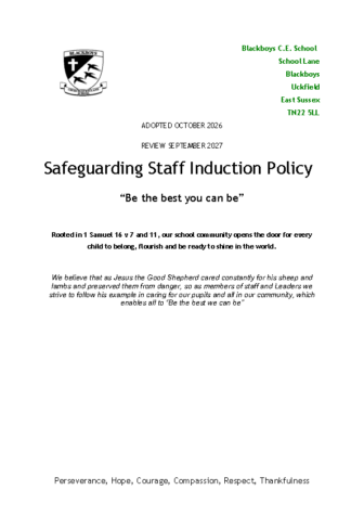 Staff Safeguarding Induction Policy