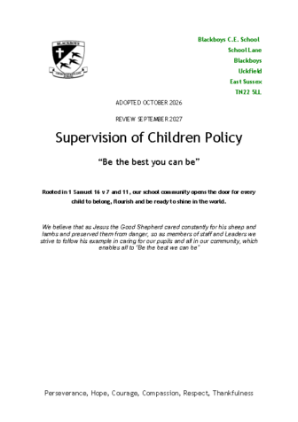 Supervision of Children Policy