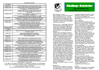 Newsletter 18th September